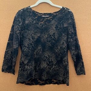 Floral Lace Black and Gold Blouse, Surrealist Brand